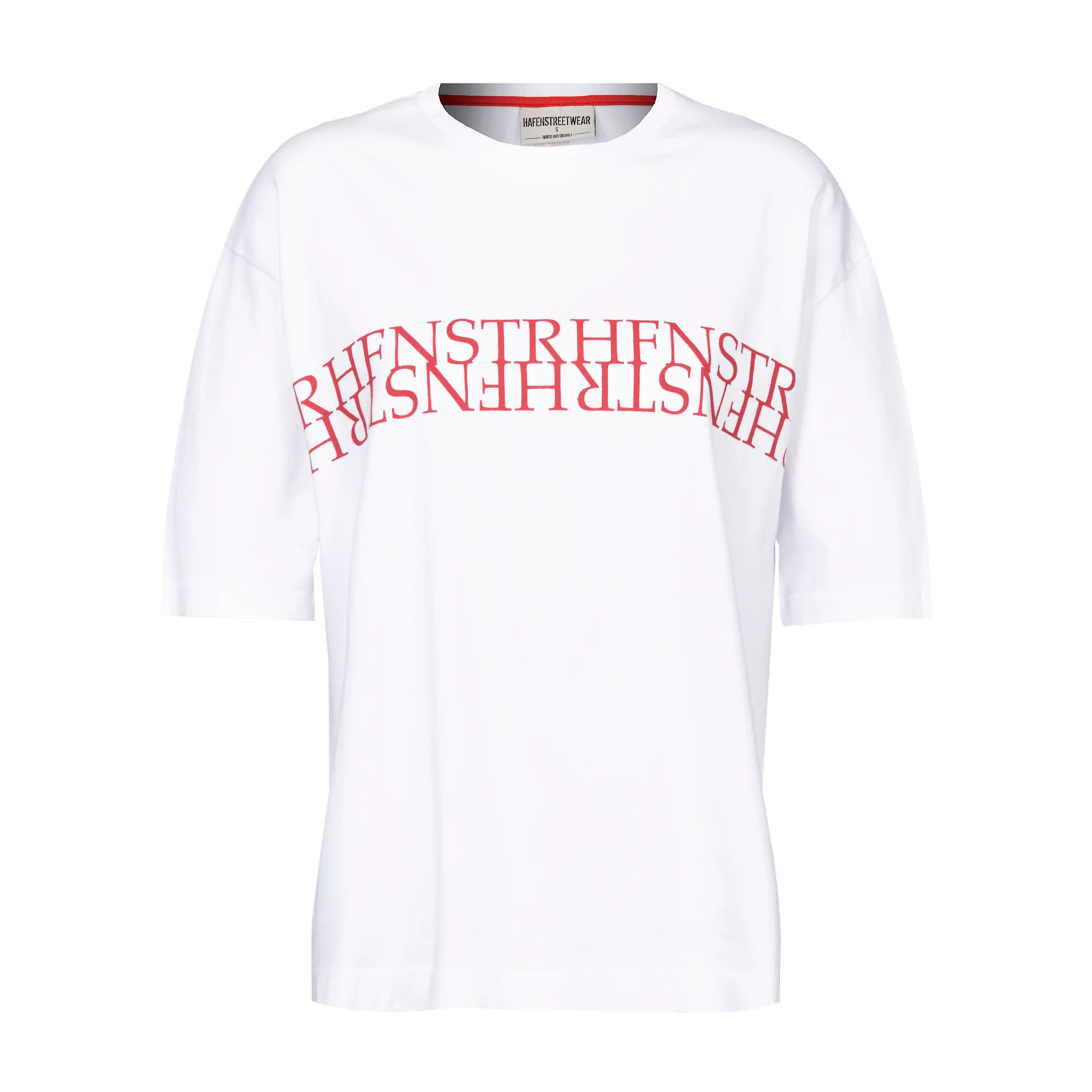 T-Shirt Frauen "HFNSTR" Oversize weiss